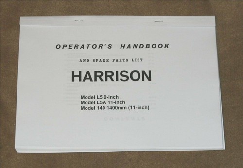 Harrison 140 lathe - 140, manual