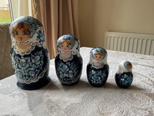 Wooden russian dolls navy blue