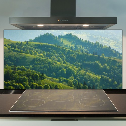 Glass kitchen splashback tile - kitchen,