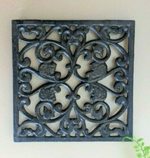 Square Trivet Tea Pot Pan Stand Dining Kitchen Worktop Protection 17cm Cast Iron