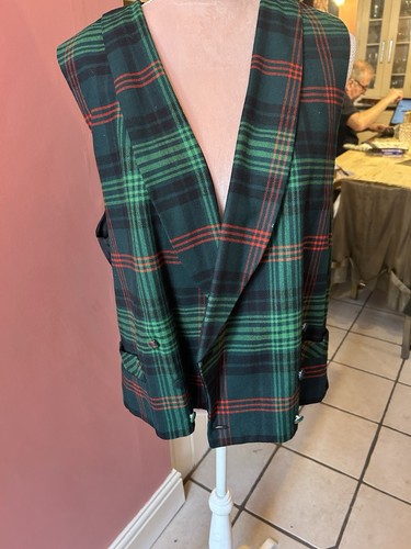 Emerald green wool - green, tartan