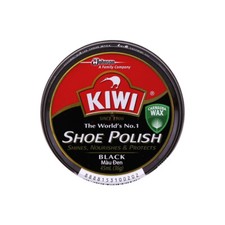 KIWI Shoe Boot Clean Polish Wax Glossy Shines Nourishes Protects BLACK 45 ml.