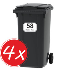 x4 WHEELIE BIN NUMBERS CUSTOM