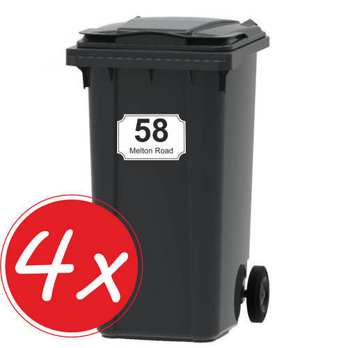 Wheelie bin numbers custom - x4,