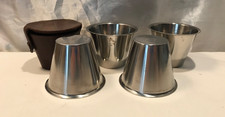4 VINTAGE STAINLESS STEEL