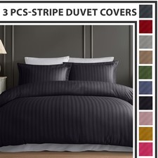 100% Egyptian Stripe Duvet Cover Set Hotel Quality Bedding Quilt Covers All Size