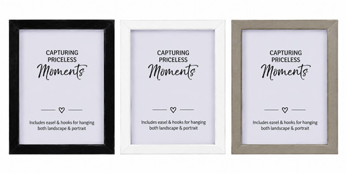 Photo frames black white - black, oak