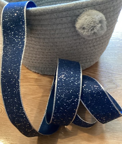 Wired christmas ribbon blue - christmas,