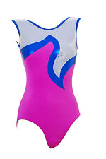 UK Gymnastic Dance Pole Yoga Gym Sport Leotard No sleeves Quebec Pink
