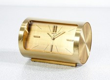 ⚜️ OROLOGIO SVEGLIA TAVOLO SWIZA 8 GIORNI EPOCA 1970S OTTONE VINTAGE DESK CLOCK