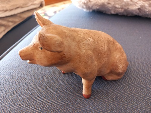 Vintage pig bisque porcelain - pig,
