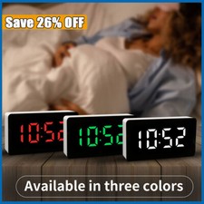 Mini USB LED Mirror Digital Display Timing Alarm Clock for Home Bedroom Office