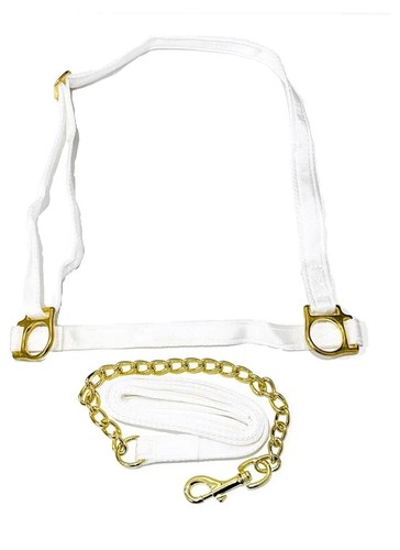 White webbing show halter - white,