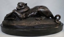 Statue Tiger Crocodile Wildlife Art Deco Style Art Nouveau Style Bronze Signed S