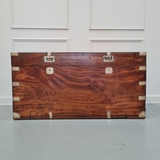 Beautiful Antique Military Campaign Camphor Wood Chest c1900 Free Del Eng/Wales