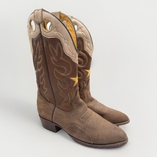 Loblan Cowboy Boots Western Brown Star Detail Men’s Vintage Uk 9 Us 10