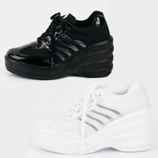 Women Platforms Shoes Chunky Sneaker Comfort Cheerleader Sneakers 3.5 inches