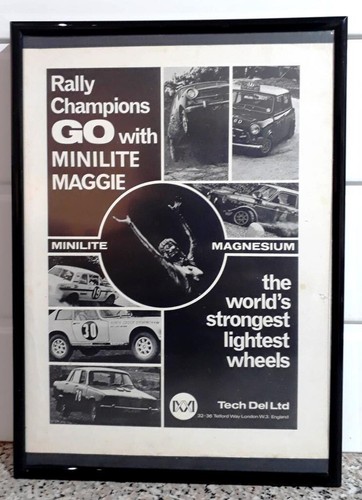 Framed original classic car - framed, ad