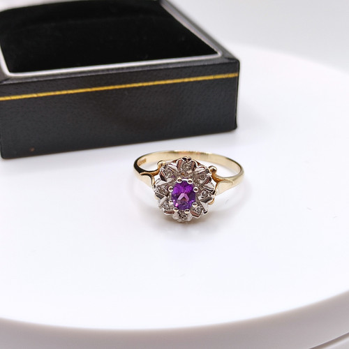 9ct vintage gold amethyst - vintage,