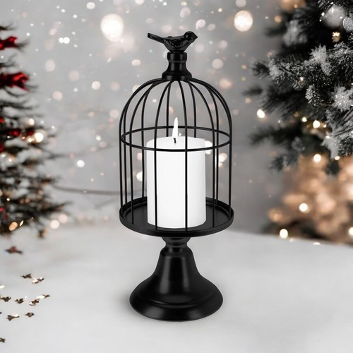 Black metal bird cage - black,
