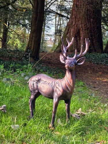 Standing stag buck sculpture - stag,