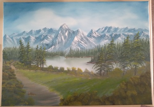 Bob ross style oil - ross, painting