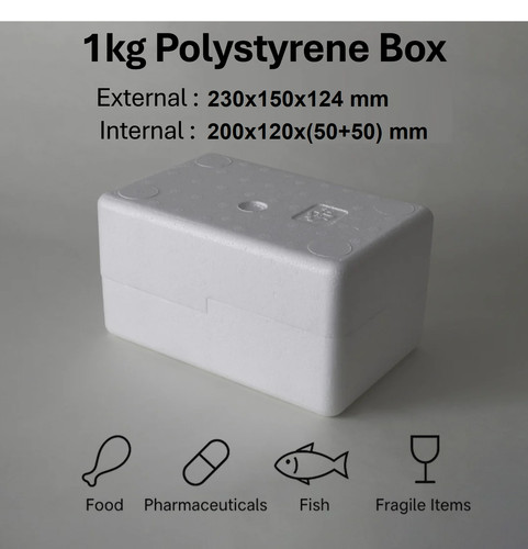 1kg polystyrene boxes - 1kg, bulk