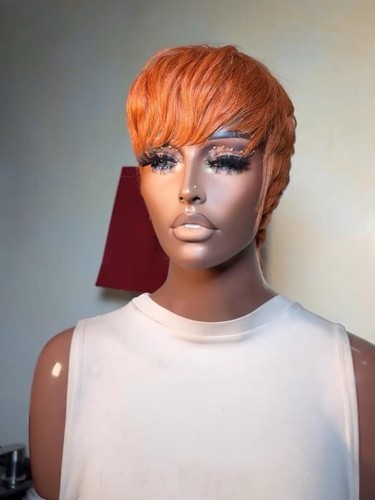 Orange pixie cut - , short