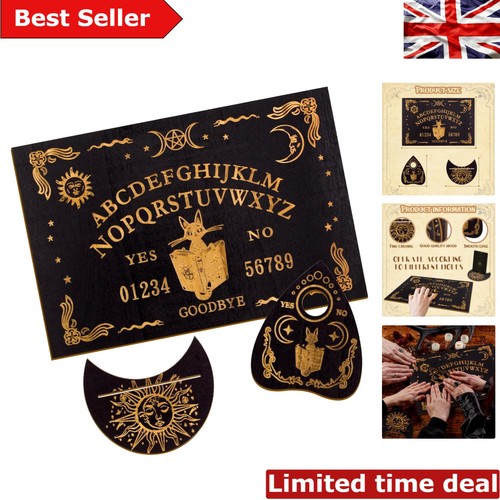 Elegant black wooden ouija - black,