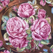 Royal Worcester Queen Elizabeth Roses Plate Heavy Gold Pink Roses Vintage ❤️