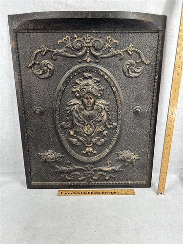 Antique fireplace back cast - ,