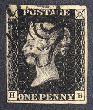 GB SG2 1840 QV 1d Penny Black