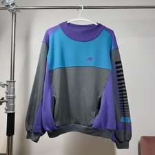 Vintage Nike Jumper Men’s Large 90s Made in Hong Kong Colourblock Sweatshirt