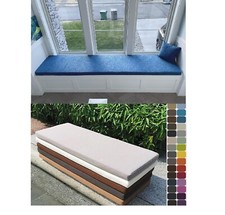 Water-Resistant Window Seat Cushion Pad With Zipped Cover Custom Sizes Available