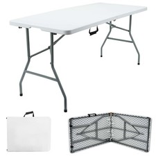 6ft Folding Table Trestle Camping Party Picnic BBQ Stall Garden Indoor Outdoor