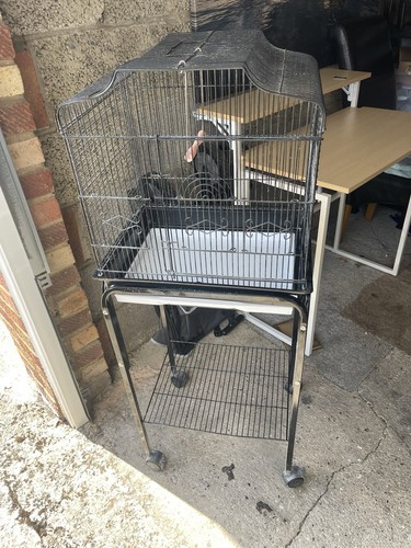 Large metal bird cage with - large,