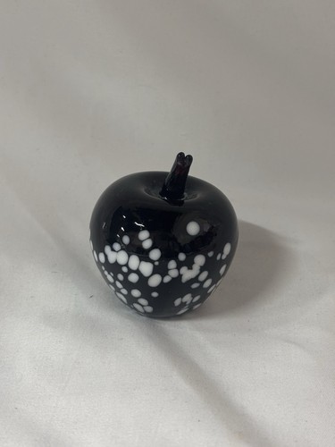 Black white glass apple - black,