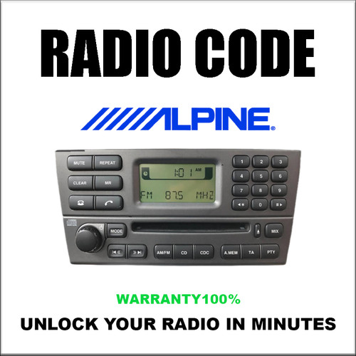 Alpine radio code unlock - code, &