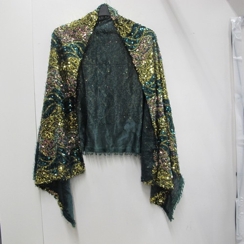 Green gold pink sequins wrap - green,