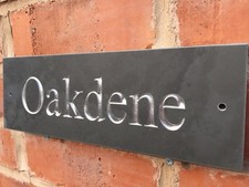 Slate House Sign 12" X 4" Any