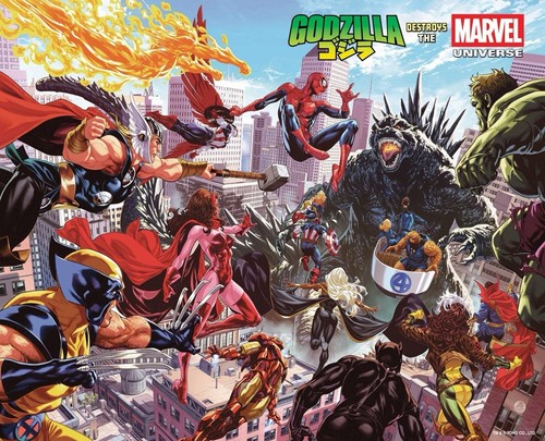 Godzilla destroys the marvel - godzilla,
