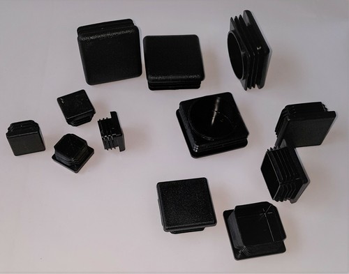 Black plastic end caps - black,