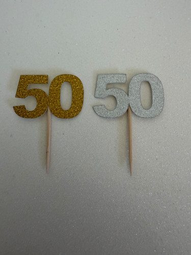 50th birthday cupcake topper - birthday,