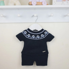 Spanish Baby Boy clothes navy yacht knitted set outfit gift