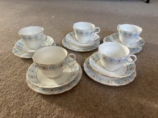 Vintage Melba Bone China Tea Set 5x Plates, Cups & Saucers.