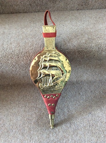 Vintage brass wood and red - wood,
