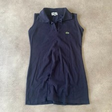 Lacoste Polo Shirt Womens Medium Vintage France Sleeveless Tennis Dress Navy