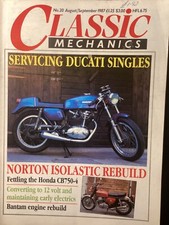 Classic mechanics August 1987 Honda CB750/4 Silk BSA Bantam D7 Norton Commando 