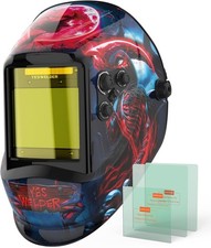 Auto Darkening Welding Helmet 1/1/1/1 True Color, Wide Shade 3-13 for TIG MIG