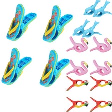 4Pcs Beach Towel Clips Plastic Novelty Beach Pegs for Sun Loungers Clothes 